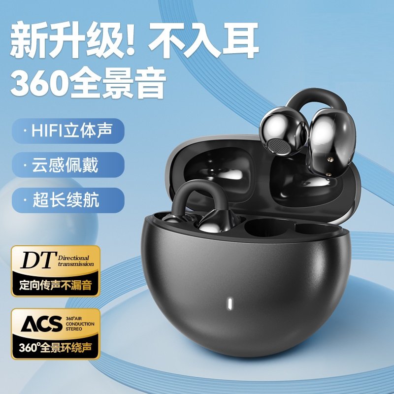 Q87 AURICOLARE STEREO BLUETOOTH WIRELESS CON CLIP AURICOLARE (TYPE-C) NERO