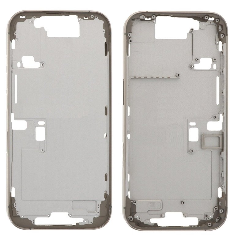 COVER CENTRALE A PER APPLE IPHONE 16 PRO 6.3 TITANIO NATURALE OEM (SENZA PULSANTE DELLA FOTOCAMERA + CAVO)