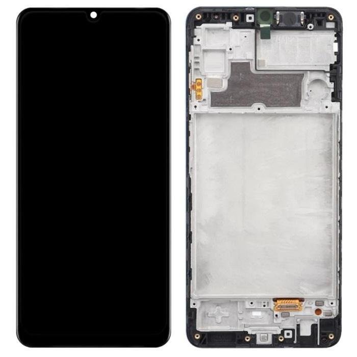 TOUCHSCREEN + DISPLAY LCD DISPLAY COMPLETO + FRAME PER SAMSUNG GALAXY M22 M225 / F22 E225F NERO SCHERMO SERVICE PACK + FRAME (NON ORIGINALE)