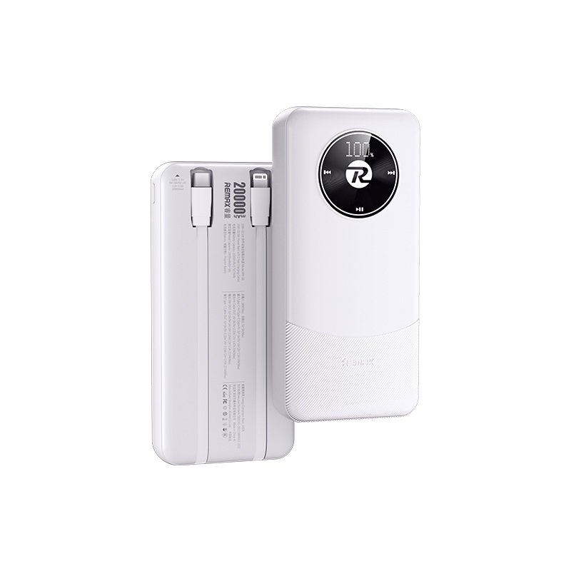 REMAX RPP-38 22.5W BANCA DI POTERE 20000MAH + DISPLAY DIGITALE + TYPE-C / LIGHTNING BIANCO (SUPPORTATO IPHONE 17 / 17 PRO / 17 PRO MAX / 17 AIR)