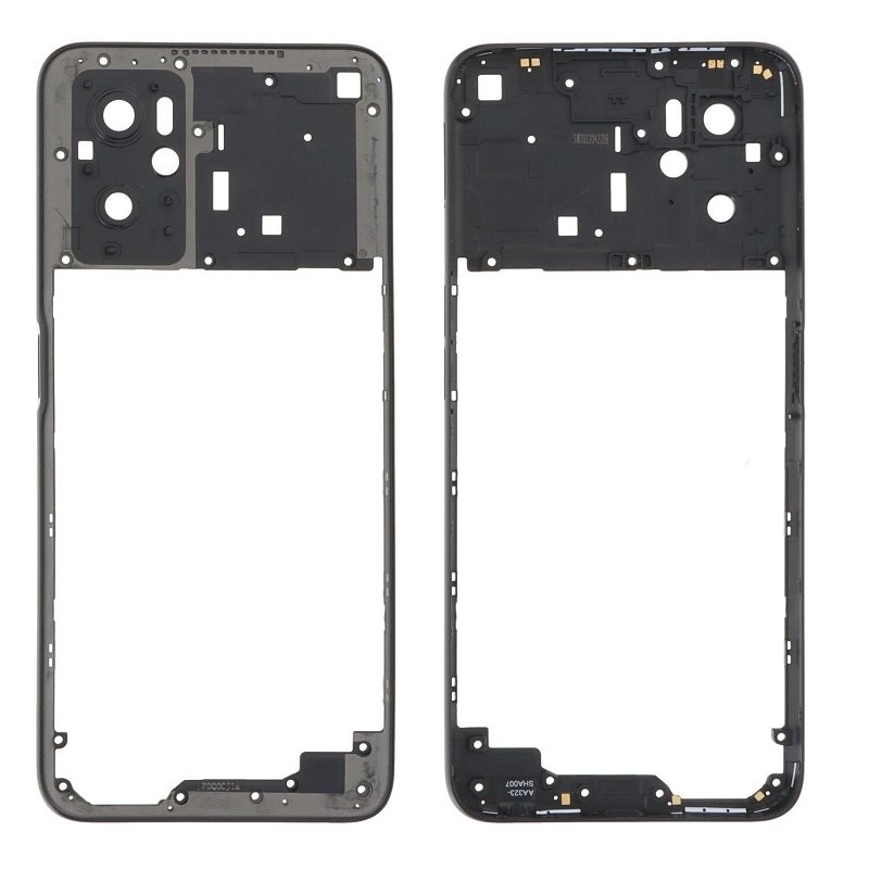 COVER CENTRALE B PER OPPO A76 (CPH2375) NERO ORIGINALE