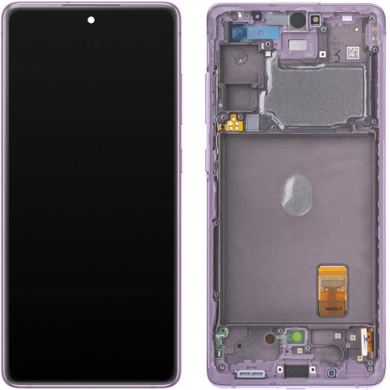 DISPLAY LCD + TOUCHSCREEN DISPLAY COMPLETO + FRAME + ANTENNA PER SAMSUNG GALAXY S20 FE 5G / S20 LITE G781B ROSA / VIOLET ORIGINALE (SERVICE PACK)