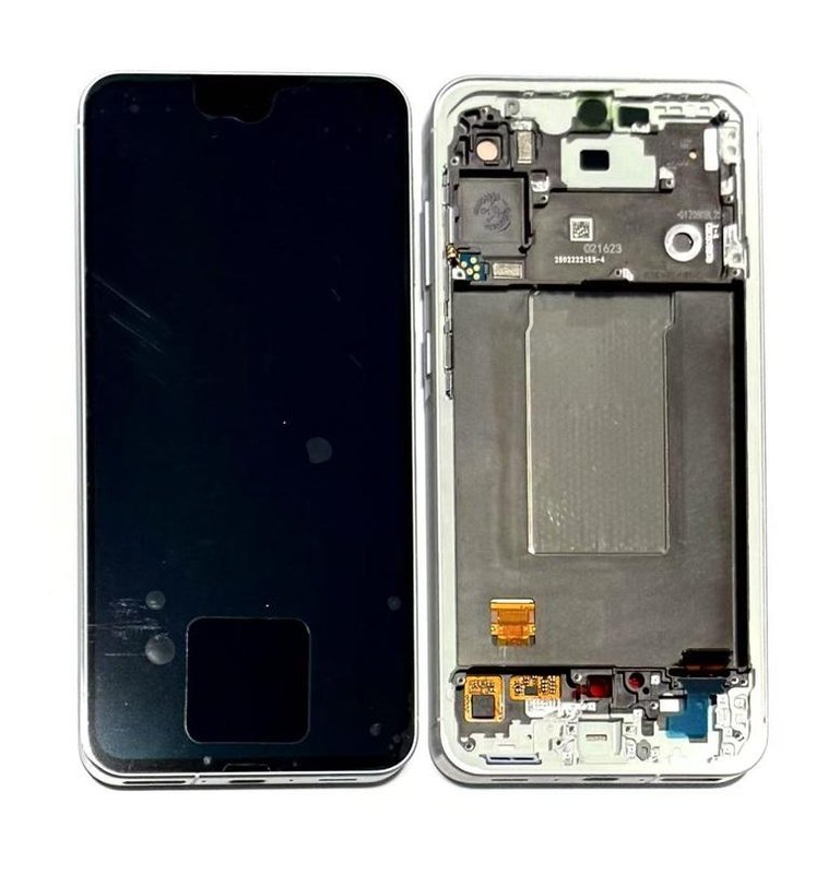 TOUCHSCREEN + DISPLAY AMOLED DISPLAY COMPLETO + FRAME PER SAMSUNG GALAXY A56 5G A566B VERDE OLIVA ORIGINALE (SERVICE PACK)