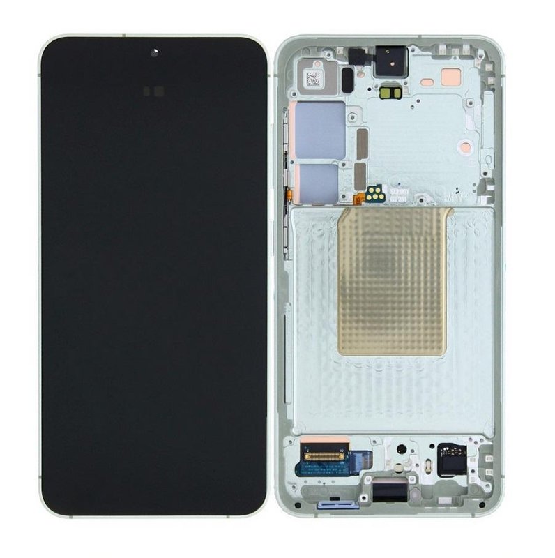 TOUCHSCREEN + DISPLAY AMOLED DISPLAY COMPLETO + FRAME PER SAMSUNG GALAXY S24 5G S921B VERDE SCHERMO SERVICE PACK + FRAME (NON ORIGINALE)