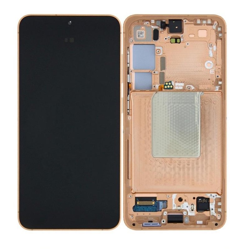 TOUCHSCREEN + DISPLAY AMOLED DISPLAY COMPLETO + FRAME PER SAMSUNG GALAXY S24 5G S921B ARANCIA ORIGINALE (SERVICE PACK)