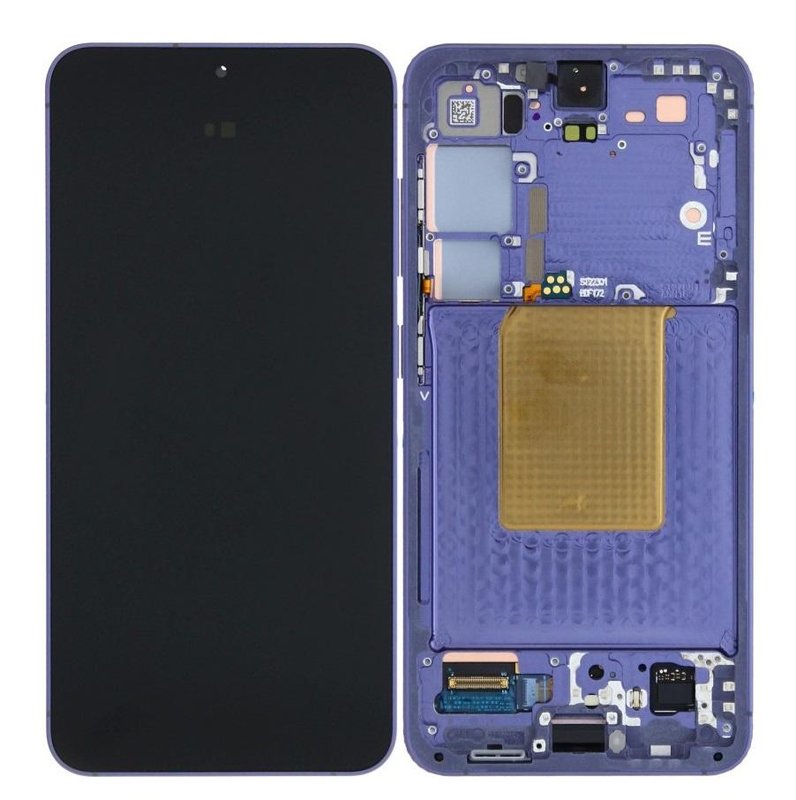 TOUCHSCREEN + DISPLAY AMOLED DISPLAY COMPLETO + FRAME PER SAMSUNG GALAXY S24 5G S921B VIOLA ORIGINALE (SERVICE PACK)
