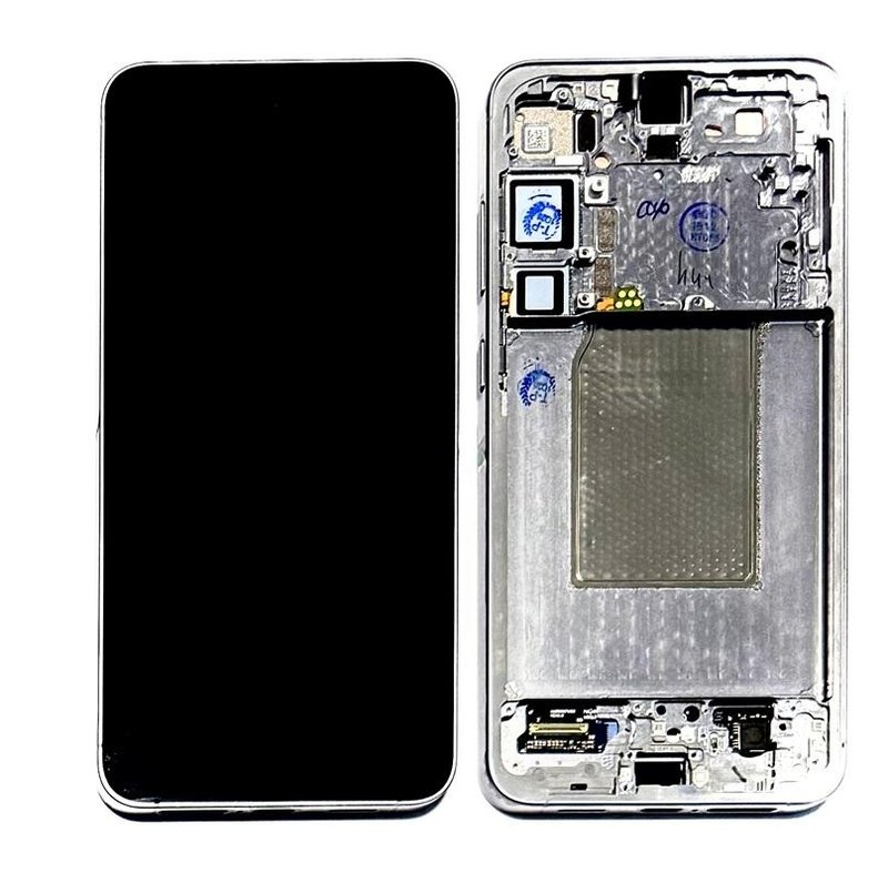 TOUCHSCREEN + DISPLAY AMOLED DISPLAY COMPLETO + FRAME PER SAMSUNG GALAXY S25 PLUS / S25+ 5G S936B OMBRA ARGENTO ORIGINALE (SERVICE PACK)