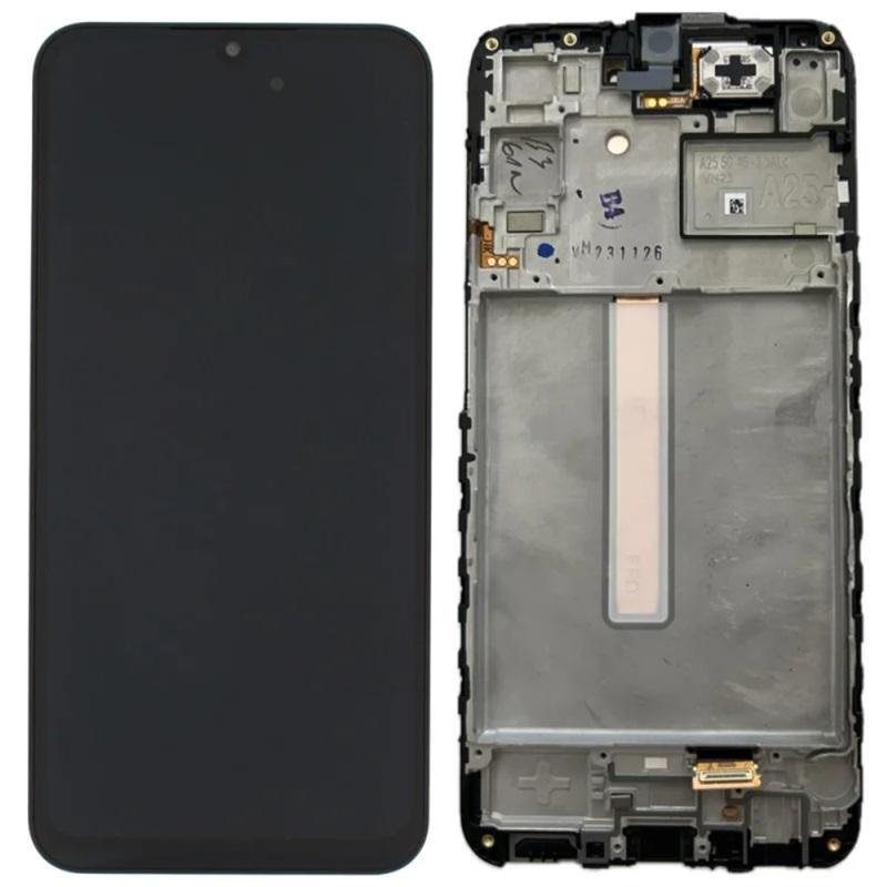 TOUCHSCREEN + DISPLAY AMOLED DISPLAY COMPLETO + FRAME PER SAMSUNG GALAXY A25 5G A256B NERO ORIGINALE (SERVICE PACK)