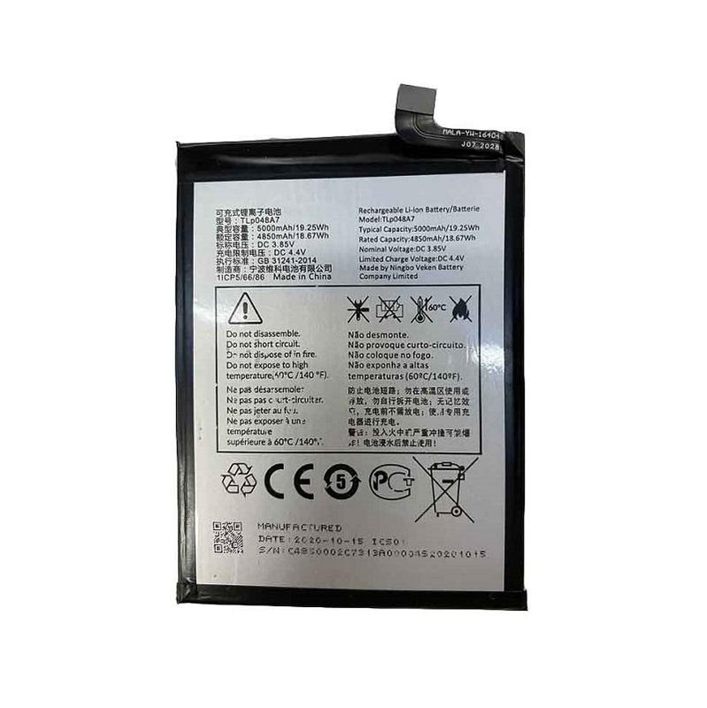 BATTERIA ORIGINALE TLP048A7/ TLP48A8 PER TCL 20 SE T671H / TCL 30 SE (6165H 6165A) / TCL 408 (T507D1 T507A T507U) / TCL 30E (6127A 6127I) / TCL 405 (T506D T506A) / TCL 40R / TCL 40 R 5G (T771K T771K1 T771H T771A)