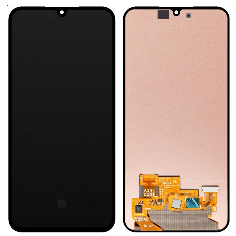 DISPLAY LCD + TOUCHSCREEN DISPLAY COMPLETO SENZA FRAME PER SAMSUNG GALAXY A34 5G A346B NERO ORIGINALE (SERVICE PACK)