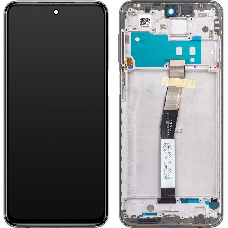 DISPLAY LCD + TOUCHSCREEN DISPLAY COMPLETO + FRAME PER XIAOMI REDMI NOTE 9S (M2003J6A1G) BIANCO ORIGINALE