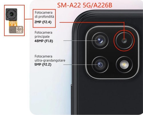 CAMERA PROFONDITA 2MP PER SAMSUNG GALAXY A22 5G A226B ORIGINALE