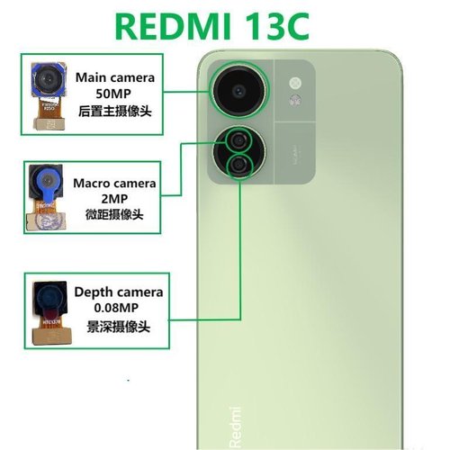 CAMERA MACRO 2MP PER XIAOMI REDMI 13C (23100RN82L 23106RN0DA) / POCO C65 (2310FPCA4G) ORIGINALE