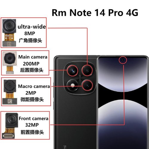 CAMERA POSTERIORE 200MP PER XIAOMI REDMI NOTE 14 PRO 4G (24116RACCG) ORIGINALE