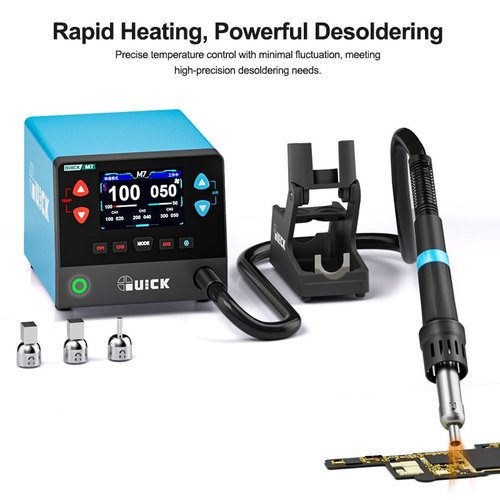 QUICK M7 1000W STAZIONE DISSALDANTE INTELLIGENTE AD ARIA CALDA 110V / 220V TEMPERATURA 50-500°C (VENTO DRITTO)