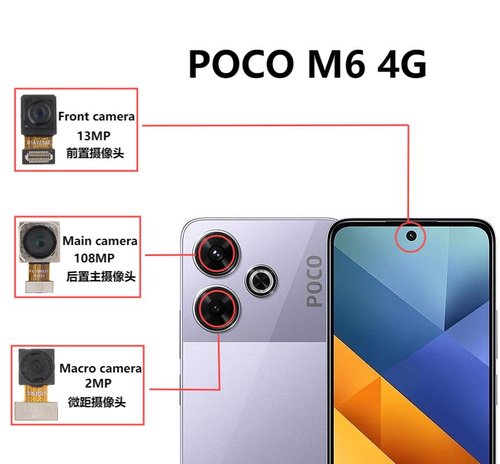 CAMERA POSTERIORE 108MP PER XIAOMI POCO M6 4G (2404APC5FG) ORIGINALE