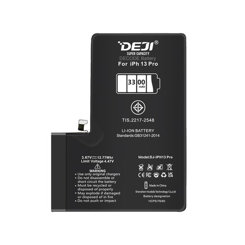 DEJI BATTERIA DE GRANDE CAPACITA (3300 MAH) PER APPLE IPHONE 13 PRO 6.1 (DIAGNOSTICABILE BATTERIA NON È NECESSARIA LA SALDATURA CAVO BATTERIA ORIGINALE NESSUN MESSAGGIO "PARTE SCONOSCIUTA") (RICHIEDE AGGIORNAMENTO ALL'ULTIMA VERSIONE)