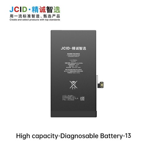 JCID BATTERIA DE GRANDE CAPACITA (3500 MAH) PER APPLE IPHONE 13 6.1 (DIAGNOSTICABILE BATTERIA NON È NECESSARIA LA SALDATURA CAVO BATTERIA ORIGINALE NESSUN MESSAGGIO "PARTE SCONOSCIUTA") (RICHIEDE AGGIORNAMENTO ALL'ULTIMA VERSIONE)
