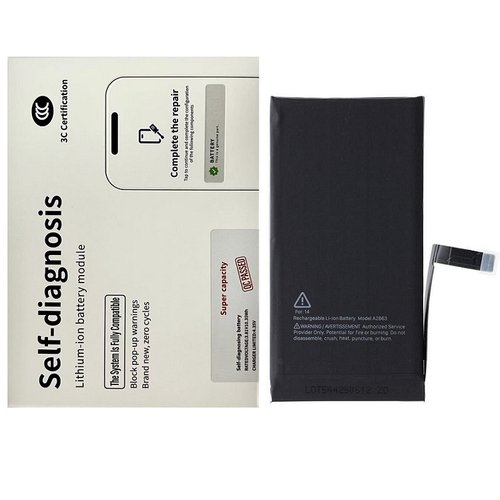 BATTERIA DE GRANDE CAPACITA (3620 mAh) PER APPLE IPHONE 14 6.1 (BATTERIA DECODIFICABILE GENUINA AUTODIAGNOSTICABILE) (RICHIEDE AGGIORNAMENTO ALL'ULTIMA VERSIONE)