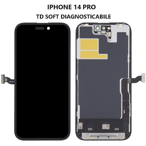 TOUCHSCREEN + DISPLAY OLED DISPLAY COMPLETO PER APPLE IPHONE 14 PRO 6.1 TD OLED VERSIONE SOFT (DIAGNOSTICABILE NON È NECESSARIO TRAPIANTARE L'IC DELLO SCHERMO ORIGINALE) (RICHIEDE AGGIORNAMENTO ALL'ULTIMA VERSIONE) (FREQUENZA DI AGGIORNAMENTO: 120HZ)