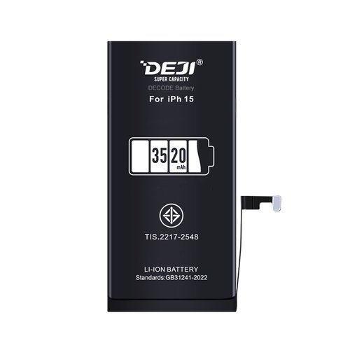 DEJI BATTERIA DE GRANDE CAPACITA (3520 MAH) PER APPLE IPHONE 15 6.1 (DIAGNOSTICABILE BATTERIA NON È NECESSARIA LA SALDATURA CAVO BATTERIA ORIGINALE NESSUN MESSAGGIO "PARTE SCONOSCIUTA") (RICHIEDE AGGIORNAMENTO ALL'ULTIMA VERSIONE)