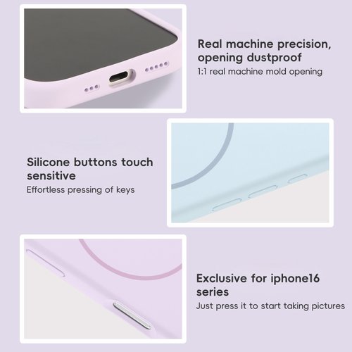 CUSTODIA CELLULARE DI SILICONE LIQUIDO + MAGNETICO PER APPLE IPHONE 16 PRO MAX ROSA