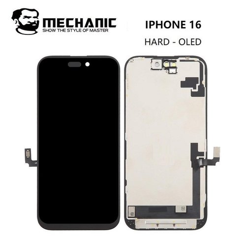 TOUCHSCREEN + DISPLAY OLED DISPLAY COMPLETO PER APPLE IPHONE 16 6.1 MECHANIC OLED VERSIONE DURA