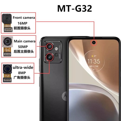 ANGOLO AMPIO CAMERA POSTERIORE PICCOLO 8MP PER MOTOROLA MOTO G32 (‎XT2235-2 XT2235-3) ORIGINALE