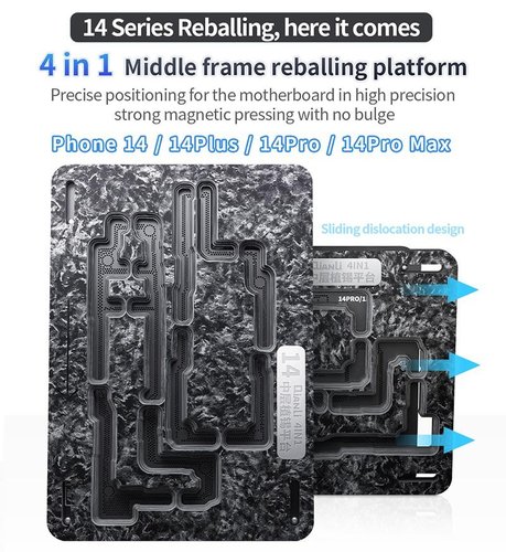 QIANLI PIATTAFORMA REBALLING TELAIO MEDIO PER APPLE IPHONE 14 / IPHONE 14 PLUS / IPHONE 14 PRO / IPHONE 14 PRO MAX