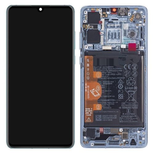 DISPLAY LCD + TOUCHSCREEN DISPLAY COMPLETO + FRAME (NO IMPRONTE FLEX) PER HUAWEI P30 ELE-L29 ELE-L09 BLU ORIGINALE NEW (02354KUB HUAXING VERSION)