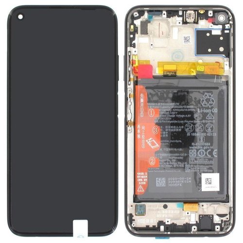 DISPLAY LCD + TOUCHSCREEN DISPLAY COMPLETO + FRAME + BATTERIA PER HUAWEI P40 LITE (JNY-L21A JNY-LX1) NERO ORIGINALE