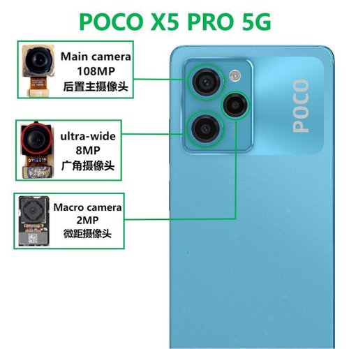 CAMERA POSTERIORE 108MP PER XIAOMI POCO X5 PRO 5G (22101320G 22101320I) ORIGINALE