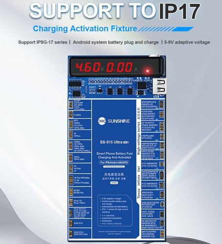 SUNSHINE SS-916 ULTRA V2.0 PIATTAFORMA PER ATTIVAZIONE BATTERIA IPHONE 8-17 PRO MAX / SAMSUNG / HUAWEI / OPPO / VIVO / XIAOMI / TRANSSION