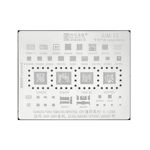 AMAOE STAMPO METALLICO DEGLI IC PER SAM-13 SAMSUNG GALAXY A10S A107F / A6 PLUS A6+ 2018 A605F / A70 A705F / A9 (2018) / A9 STAR PRO A920F