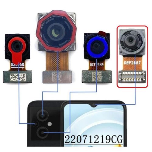 CAMERA ANTERIORE 5MP PER XIAOMI POCO M5 (22071219CG) / M4 5G (22041219PG) / REDMI 10 5G (22041219G 22041219NY) ORIGINALE