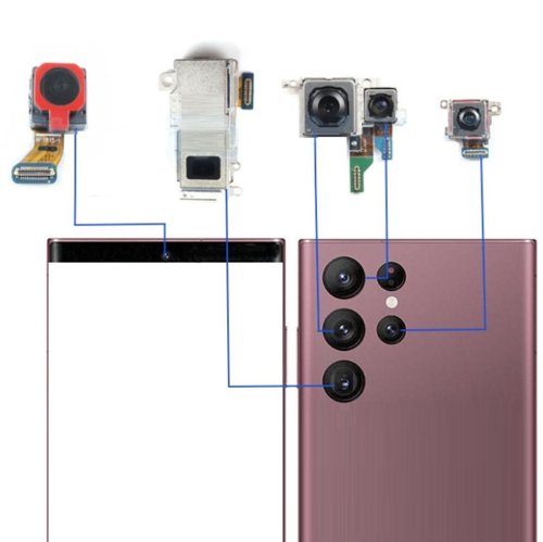 CAMERA POSTERIORE PER SAMSUNG GALAXY S22 ULTRA 5G S908B ORIGINALE