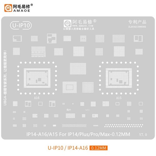 AMAOE IP 14 / A16 / A15 STAMPO METALLICO DEGLI IC PER APPLE IPHONE 14 / 14 PLUS / 14 PRO / 14 PRO MAX