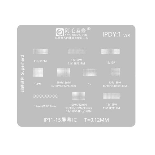 AMAOE SCHERMO IC MAGLIA ACCIAIO PER IP 11-15 APPLE IPHONE 11 / 11 PRO / 11 PRO MAX / 12 / 12 MINI / 12 PRO / 12 PRO MAX / 13 / 13 MINI / 13 PRO / 13 PRO MAX / 14 / 14 PLUS / 14 PRO / 14 PRO MAX / 15