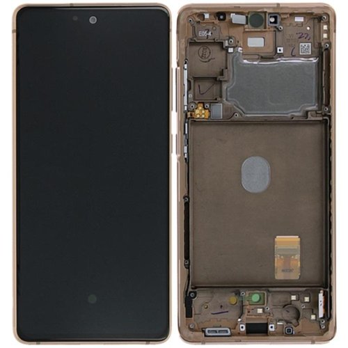 DISPLAY LCD + TOUCHSCREEN DISPLAY COMPLETO + FRAME PER SAMSUNG GALAXY S20 FE / S20 LITE G780F ARANCIA ORIGINALE (SERVICE PACK)