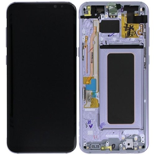 TOUCHSCREEN + DISPLAY LCD DISPLAY COMPLETO + FRAME PER SAMSUNG GALAXY S8 PLUS S8+ G955F ORCHID GRIGIO / VIOLA ORIGINALE (SERVICE PACK)