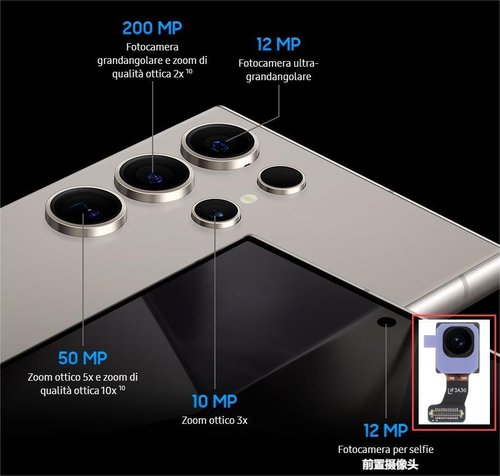 CAMERA ANTERIORE 12MP PER SAMSUNG GALAXY S24 ULTRA 5G S928B ORIGINALE