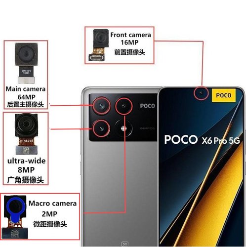 CAMERA MACRO 2MP PER XIAOMI POCO X6 PRO 5G (2311DRK48G 2311DRK48I) ORIGINALE