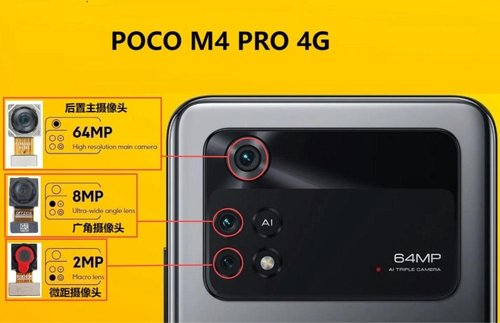 CAMERA POSTERIORE 64MP PER XIAOMI POCO M4 PRO 4G (MZB0B5VIN 2201117PI 2201117PG) ORIGINALE