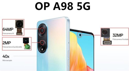 CAMERA ANTERIORE 32MP PER OPPO A98 5G (CPH2529) / RENO8 T 4G (CPH2481) ORIGINALE