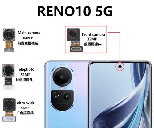 CAMERA ANTERIORE 32MP PER OPPO RENO10 5G (CPH2531) ORIGINALE