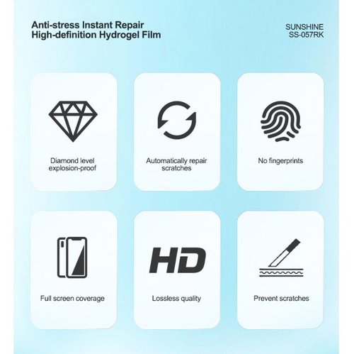 SUNSHINE SS-057RK RIPARAZIONE COMPRESSIONE RESISTENTE RECUPERO RAPIDO HD FILM FLESSIBILE DI IDROGEL 50PCS 7.0 inch UNIVERSALE PER SUNSHINE SS-890C INTELLIGENT CUTTING MACCHINA