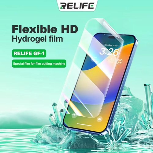 RELIFE GF-1 FILM FLESSIBILE DI IDROGEL 50PCS (HD 0.1MM) 7.0 inch UNIVERSALE PER SUNSHINE SS-890C / Y22 ULTRA INTELLIGENT CUTTING MACCHINA