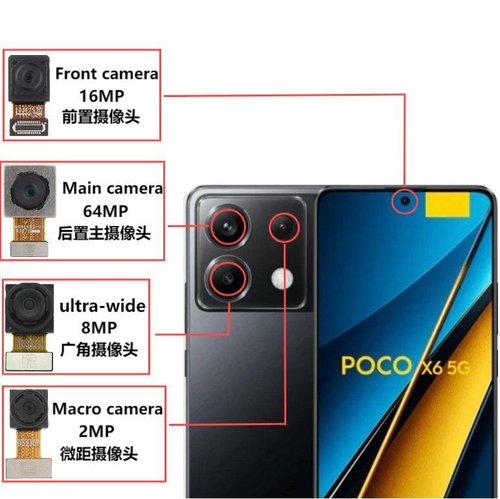 CAMERA POSTERIORE 64MP PER XIAOMI POCO X6 5G (23122PCD1G 23122PCD1I) ORIGINALE