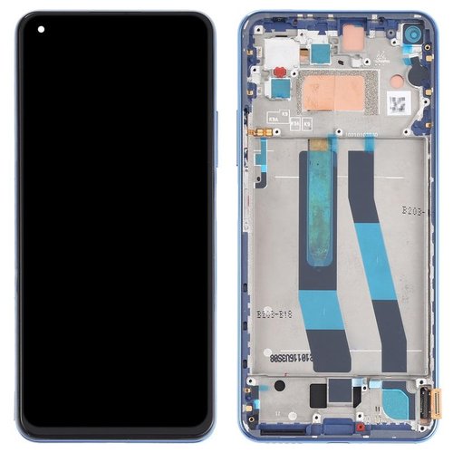 TOUCHSCREEN + DISPLAY LCD DISPLAY COMPLETO + FRAME (SENZA IMPRONTE FLEX) PER XIAOMI MI 11 LITE 4G BLU ORIGINALE(SERVICE PACK)