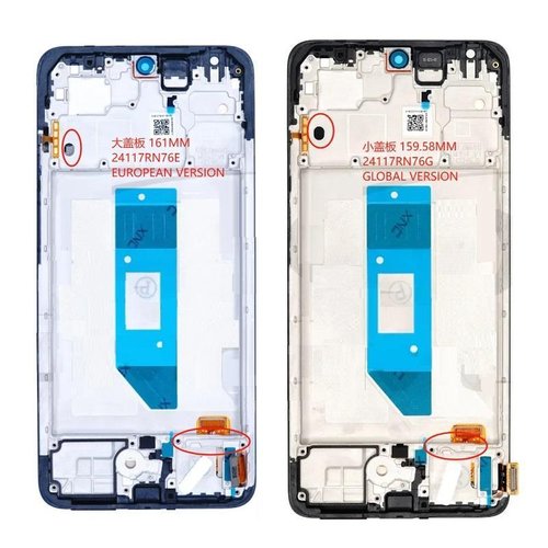 TOUCHSCREEN + DISPLAY AMOLED DISPLAY COMPLETO + FRAME PER XIAOMI REDMI NOTE 14 4G (24117RN76E) NERO ORIGINALE (SERVICE PACK) (MISURA 163MM)